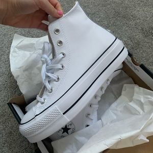 White high top platform converse size US7